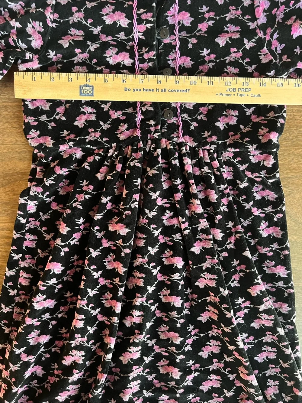 VTG Cornelloki April Cornell Black Pink Floral Prairie Dress Girls 7/8 Victorian